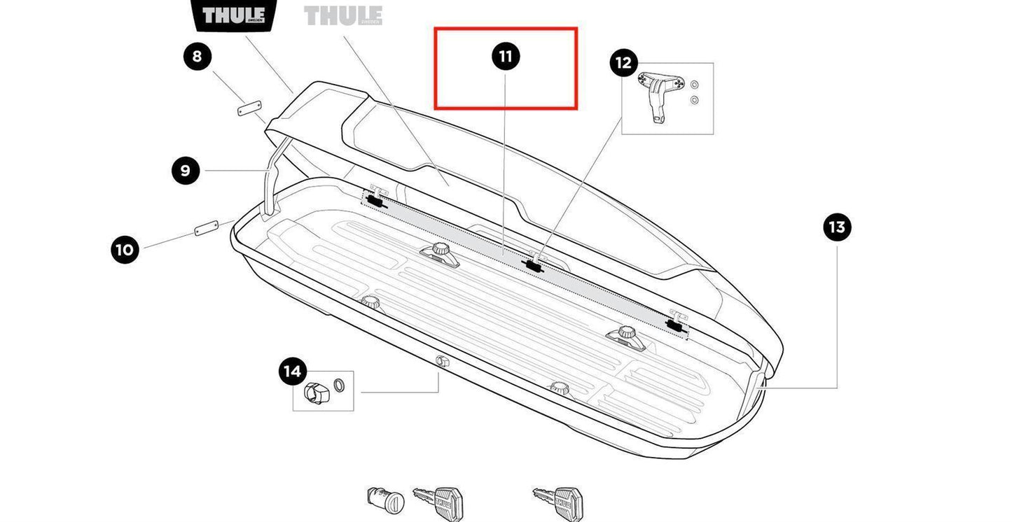 Thule attractable 1400 mm locking strip for the roof box Force XT Sport & L
