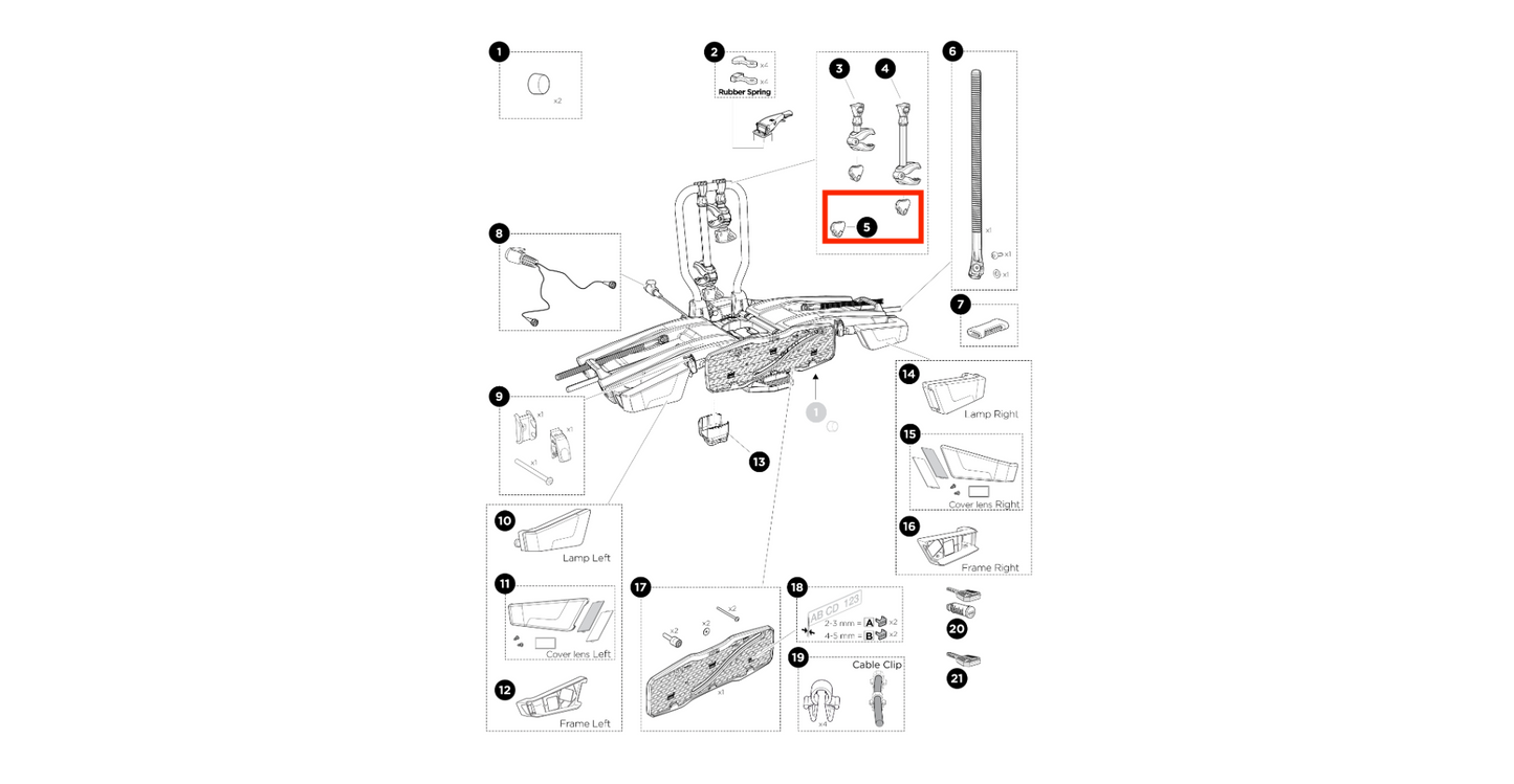 Thule acutight Knob W/O LOCK KNEBERMOTT - gag without lock as a spare part