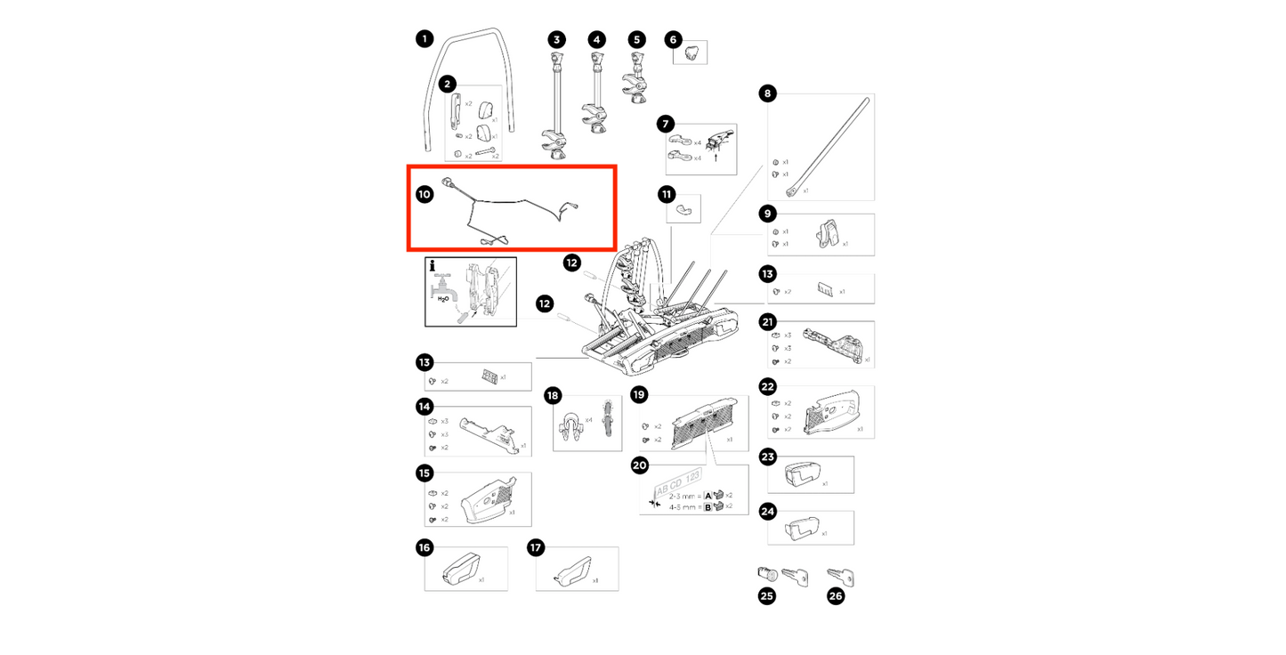 Thule MtgBag Cable Connector 917 Kabelbaum für den VeloSpace XT