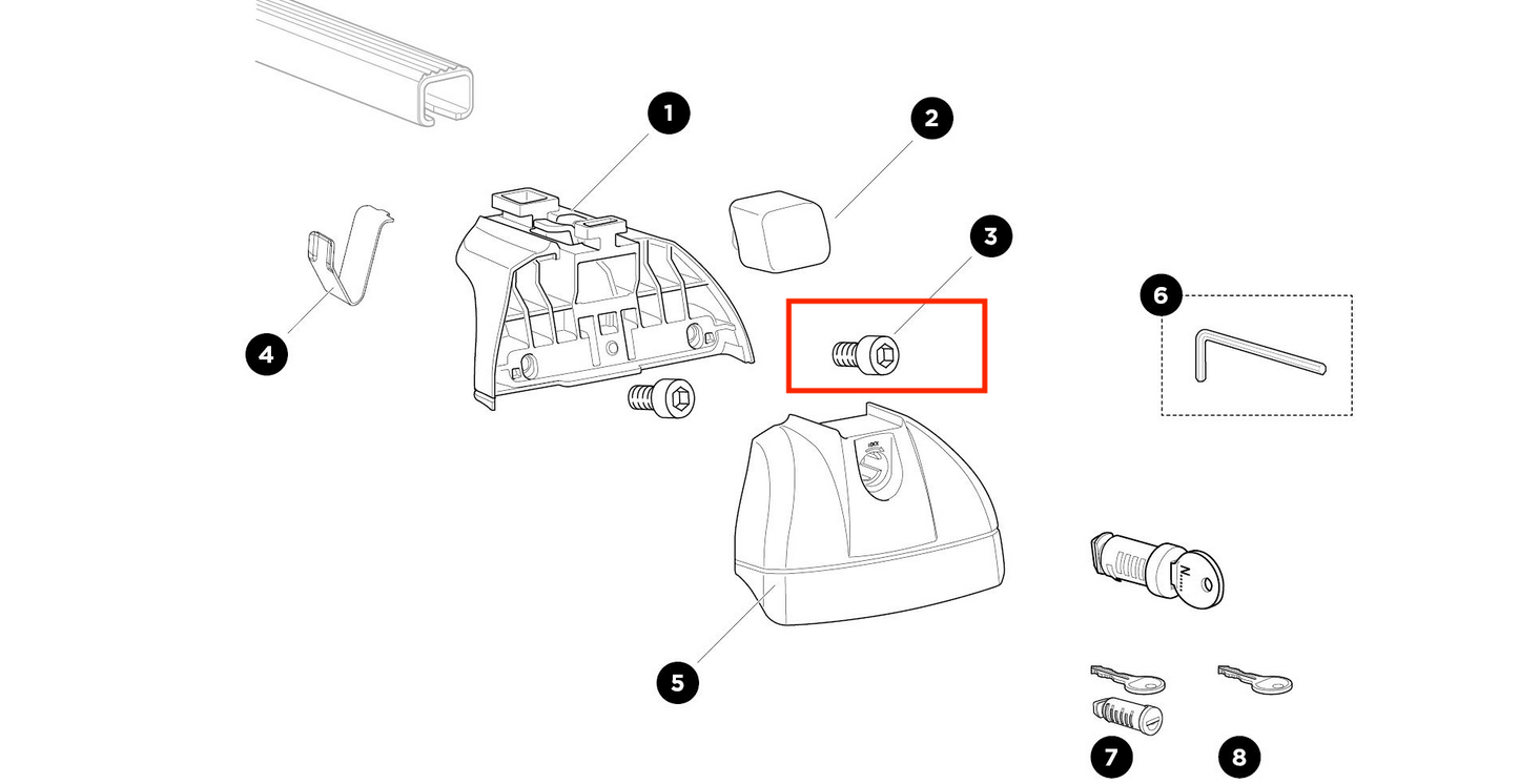 Thule Screw MC6S M6x16 replacement screw for the Thule Rapid System XT Low