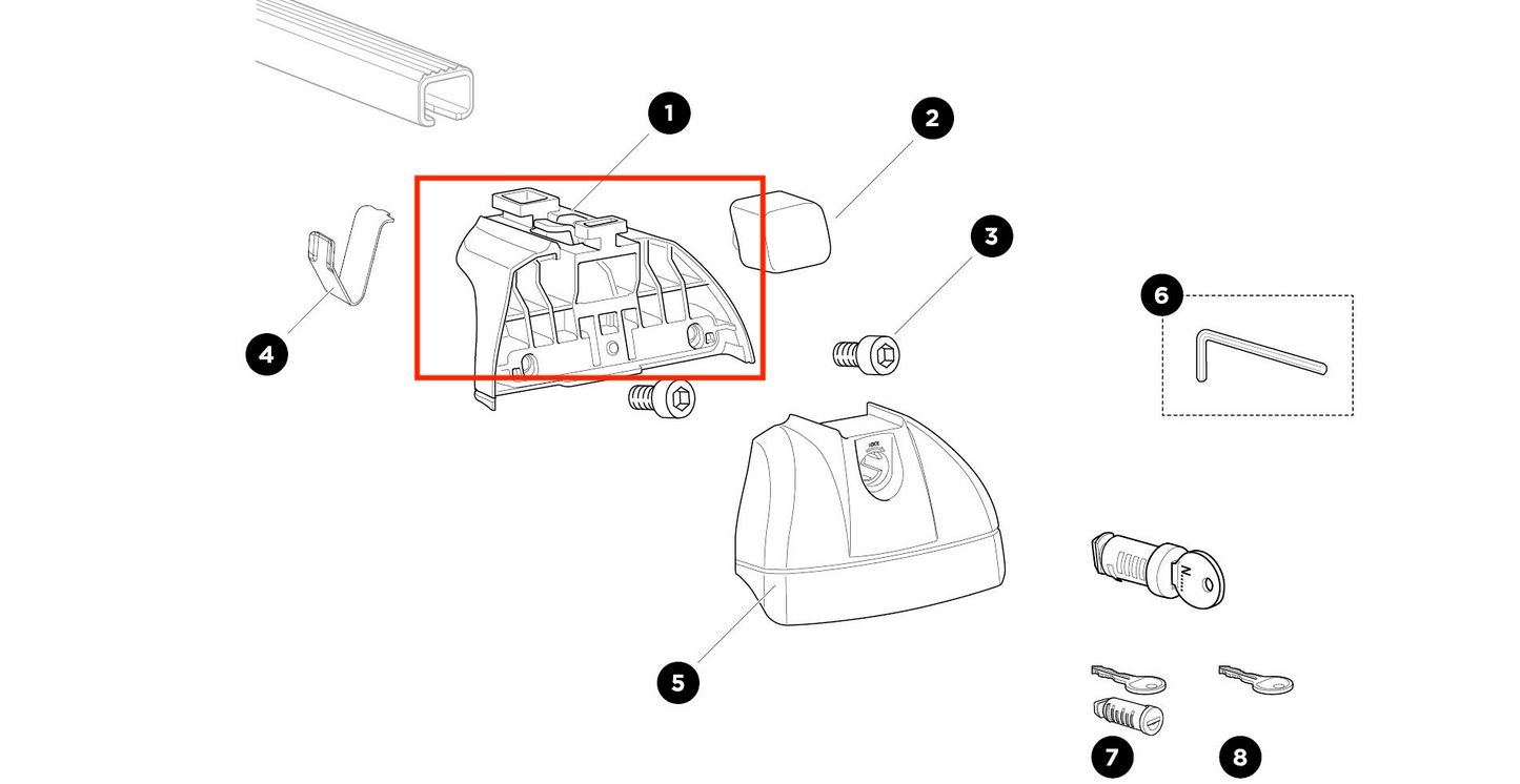 Thule Foot 753 XT Low Thule Rapid System 753 XT LOW Single Foot as a spare part