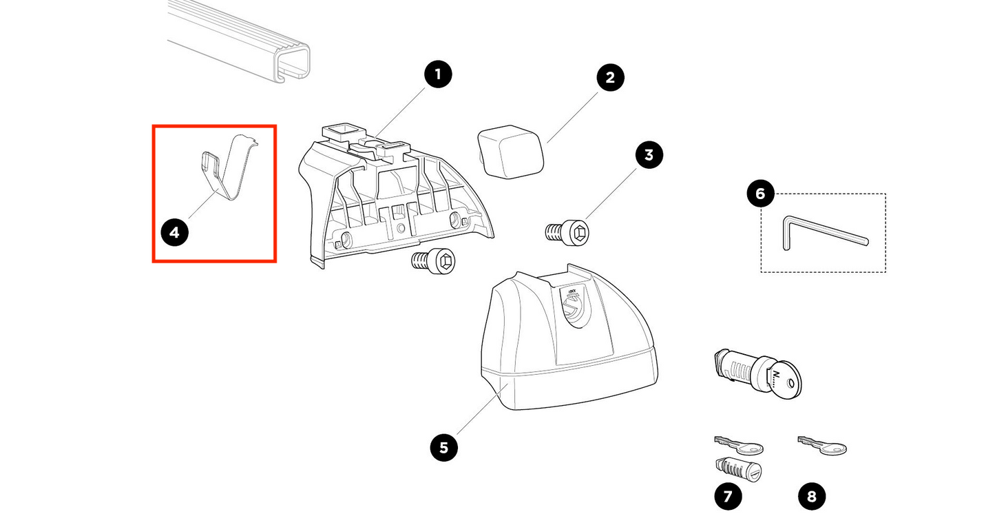 Thule Steel Spring 753 Ersatzteil für das Thule Rapid System 753 XT Low 4 Stück