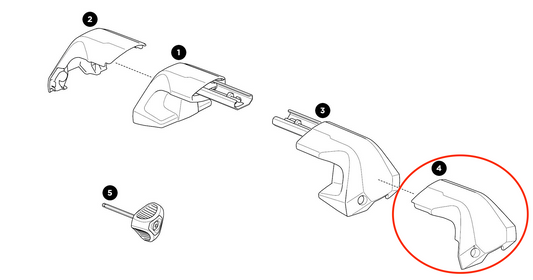 Thule Front Cover Right Thule Edge Clamp rechte Kappe als Ersatzteil