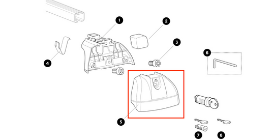 Thule Foot Cover Thule Rapid System 753 XT Low Kappe als Ersatzteil