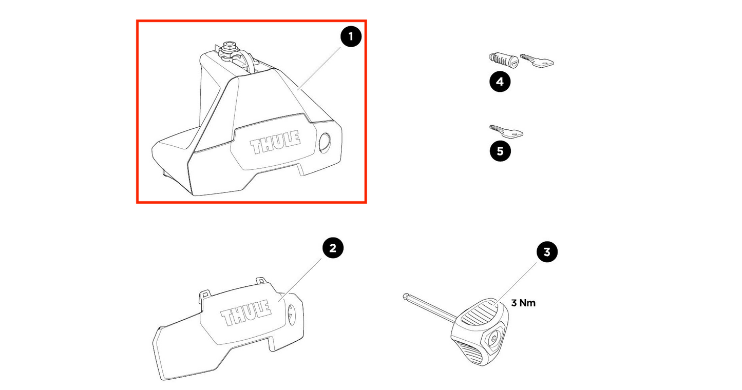 Thule Complete Foot Thule Evo Clamp - spare part - single foot