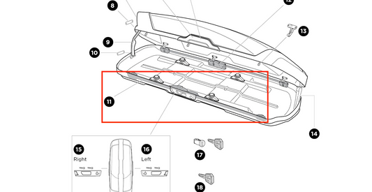 Thule Lockbar 1600 mm Right Schließleiste rechts für die Dachbox Motion XT XL