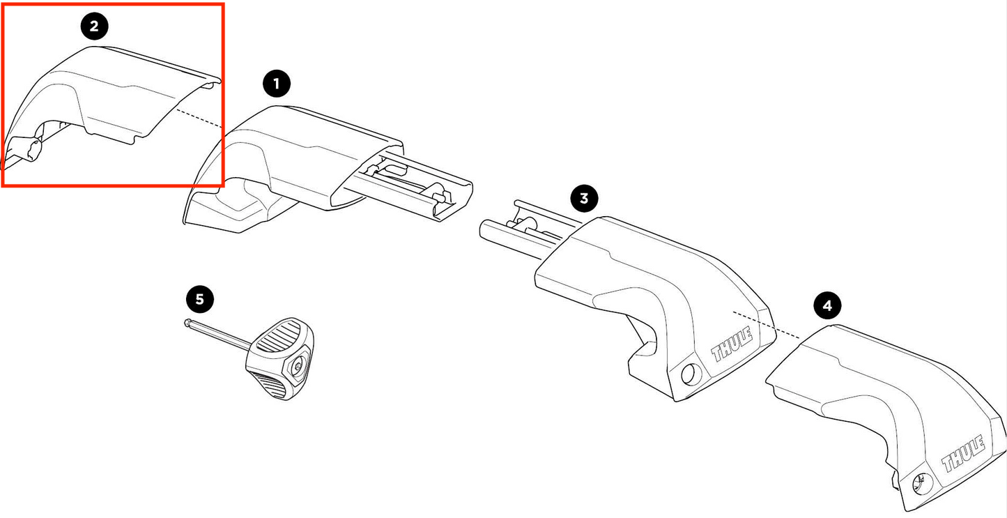 Thule Front Cover Left Thule Edge Flush Rail left cap as a spare part