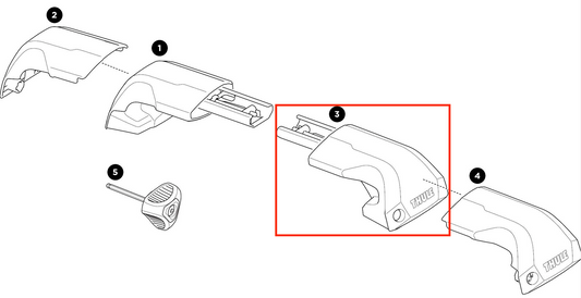 Thule Complete Foot Right Thule Edge Flush Rail einzelner Fuß rechts