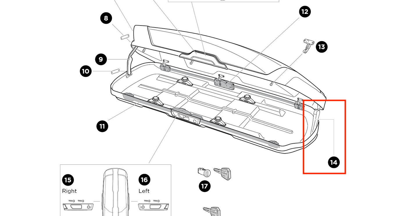 Thule LidLifter Kit ML 120 a lid damper for Thule roof boxes