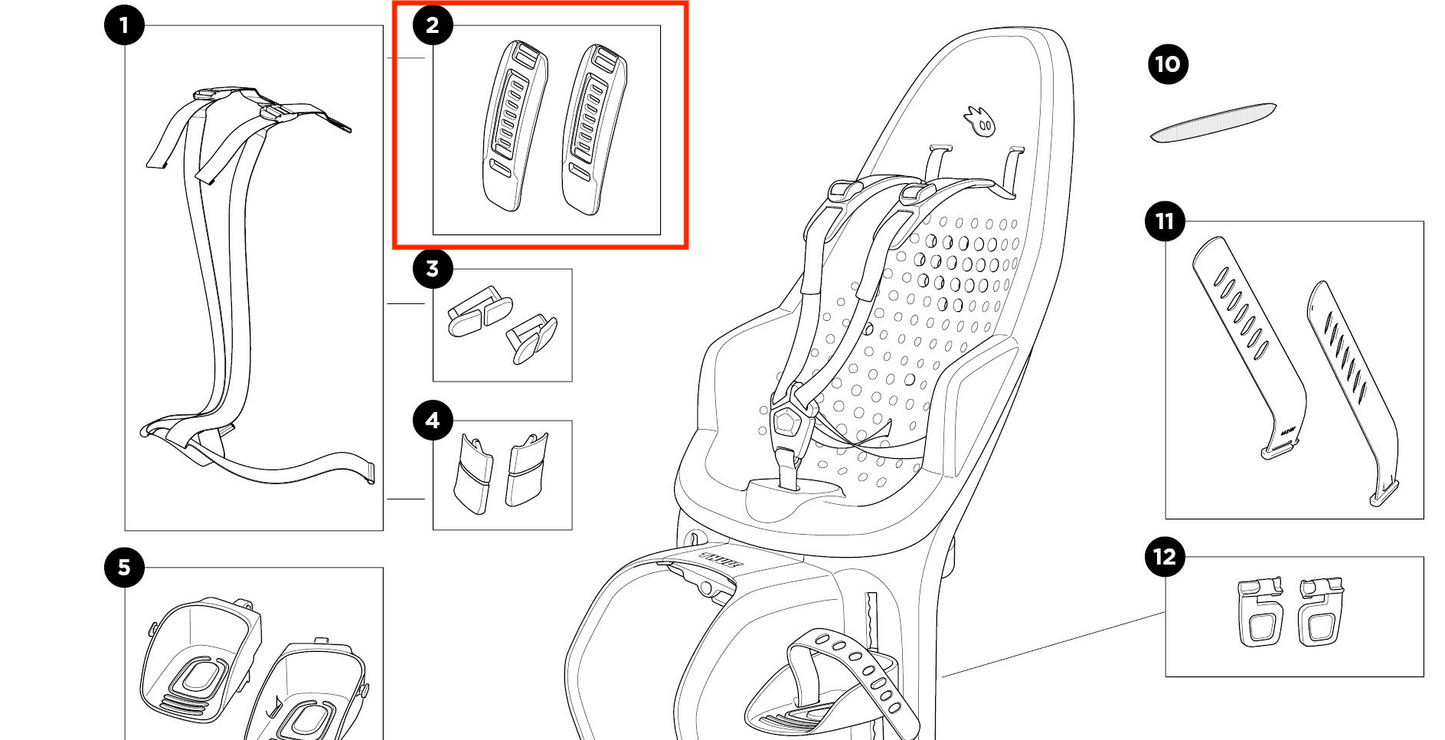 Thule Cushion Pads Padding for the straps of the Yepp 2 Maxi child bike seat