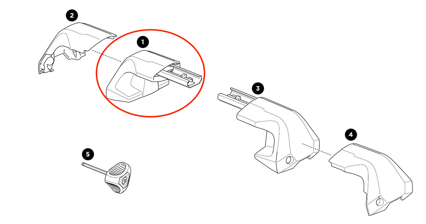 Thule Complete Foot Left Thule Edge Clamp einzelner Fuß links