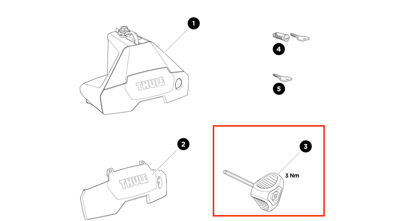 Thule Torque Key 3Nm - Torque wrench Thule Clamp Evo &amp; Clamp Edge