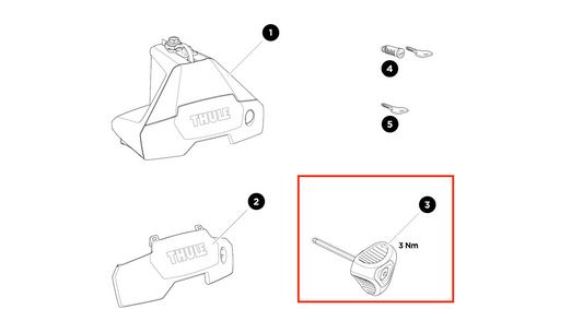 Thule Torque Key 3Nm - Drehmomentschlüssel Thule Clamp Evo & Clamp Edge