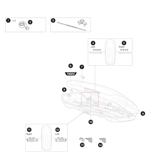 Thule Wire Brace XL Low Ersatzteil für die Motion 3 XL LOW Dachbox